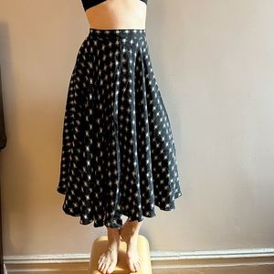 Vintage Silk Houndstooth Inspired Graphic Skirt